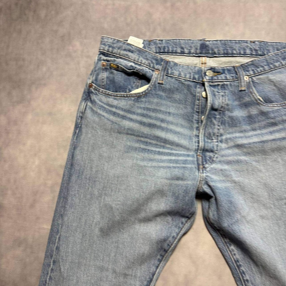 Polo Ralph Lauren Jeans Mens 36x30 Light Wash Blue 90s Vintage Straight Leg - Picture 5 of 14